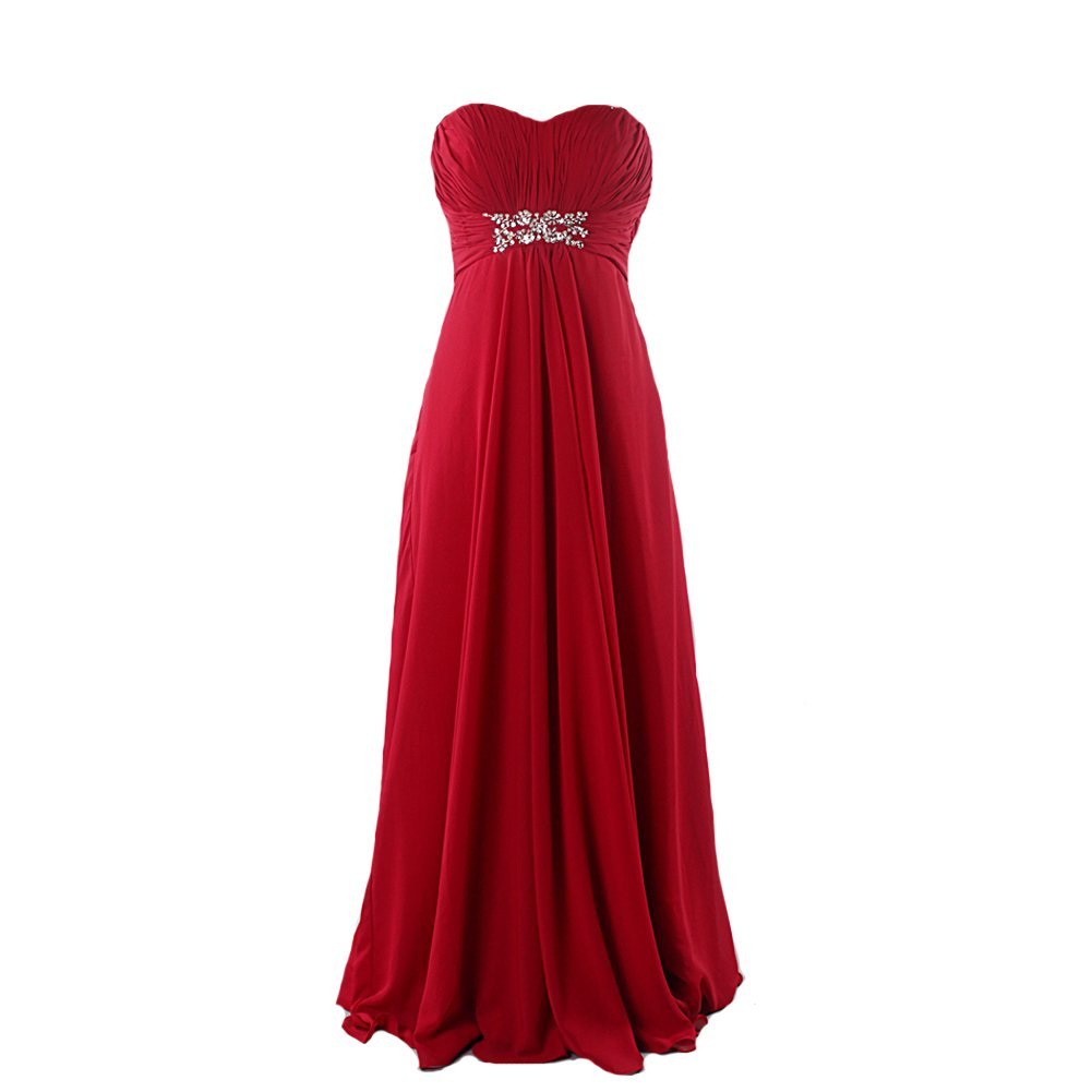 Kivary Women's Long Sweetheart Beaded A Line Corset Evening Bridesmaid Dresses L