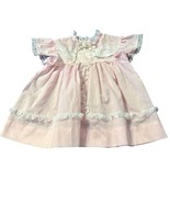 Vintage Baby Girls Lace &amp; Ruffle Pink Dress Polka Dots 12 Months USA Made - $548.33 MXN
