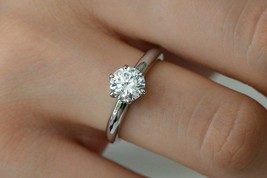 2 Ct Round Cut Diamond Solitaire Engagement Ring 14K White Gold Enhanced - £53.45 GBP