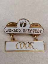 World&#39;s Greatest Cook Vintage Enamel Pin Hang Ten Jewelry Co Pinchback  - £19.39 GBP