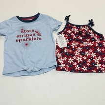Girls 4T 4th Of July Shirts Fireworks (2 Pack) - £10.04 GBP