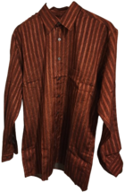 Georg Roth Brown &amp; Orange Stripe Shirt (Size M) - $41.00
