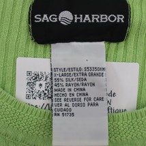 Sag Harbor Sweater Womens XL Green Round Neck Quarter Sleeeve Knitted Pullover - £17.87 GBP
