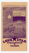 Lone Star Steakhouse &amp; Saloon Souvenir Menu 1996 - $13.86