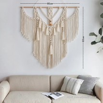 Big Macrame Wall Hanging Tapestry With Tassels Hand Woven - £31.97 GBP