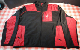 Spyder Black &amp; Red Warm Zip Up Fleece Jacket W/ Front Quick Grab Pocket Xl - £41.35 GBP