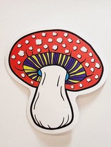 Mushroom with Red Top Cartoon Multicolor Sticker Decal Cute Plant Embell... - £1.80 GBP