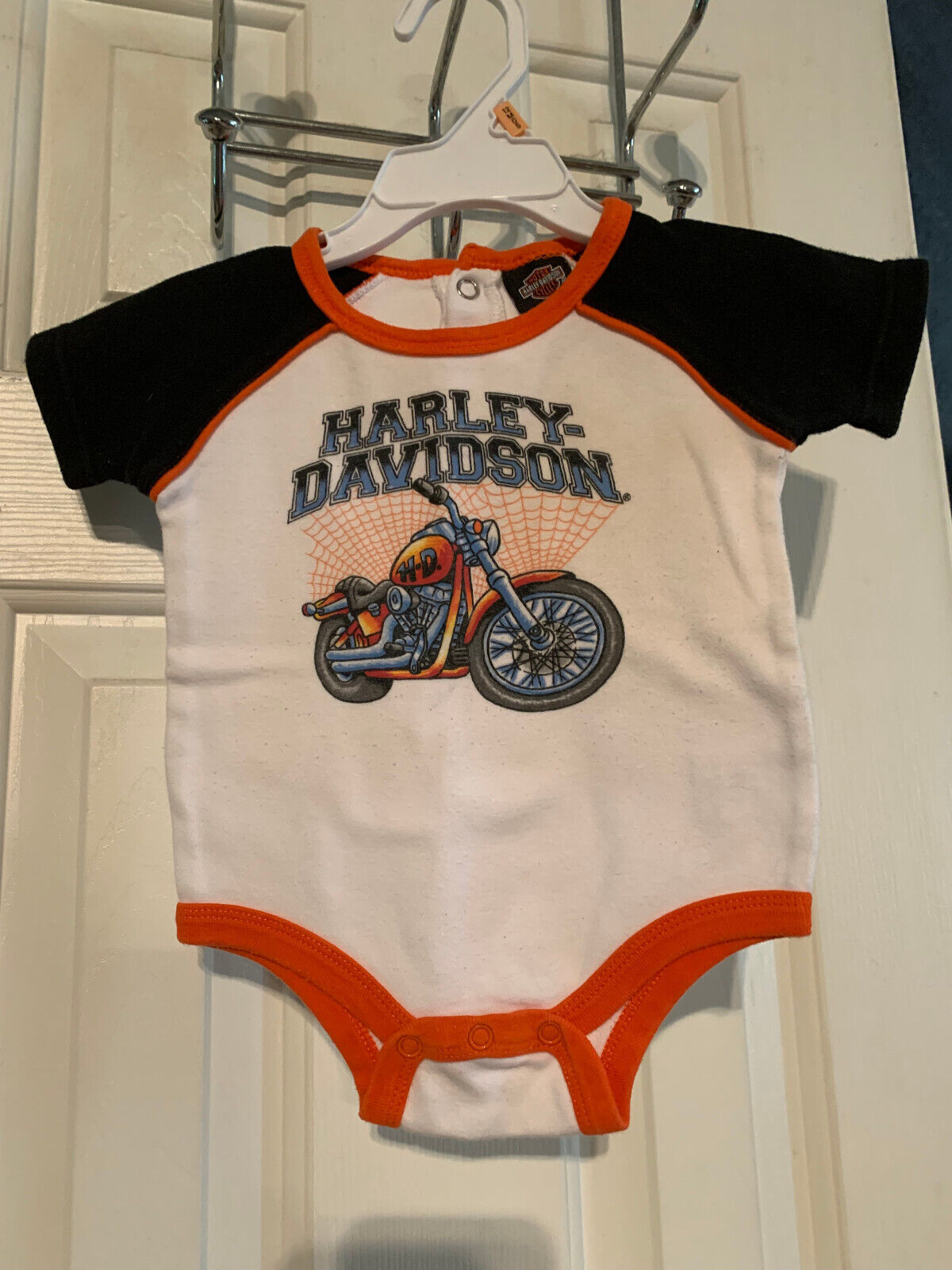 Primary image for Vintage Harley-Davidson Motorcycle Image Boys 6-9M Short Sleeve Snap One Piece