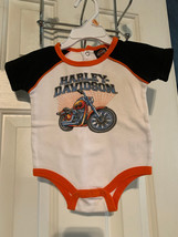 Vintage Harley-Davidson Motorcycle Image Boys 6-9M Short Sleeve Snap One Piece - £9.58 GBP