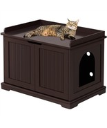 Cat Litter Box Enclosure Pet Side Table W/2 Doors Decorative Hidden Furn... - £124.68 GBP