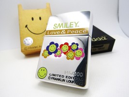 Smiley Love &amp; Peace Limited Franklin Loufrani Zippo 1999 MIB Rare - £128.17 GBP