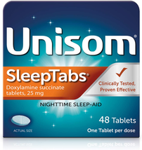 Unisom Sleeptabs, Nighttime Sleep-Aid, Doxylamine Succinate, 48 Tablets - £15.53 GBP