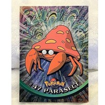 Vintage Pokemon TV Animation Series Card #47 Parasect Holo-Black Topps-(1999) - £7.79 GBP
