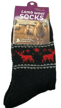 Ladies Socks Fair Isle Deer Lambs Wool Crew Warm Winter Boot Size 9-11 B... - £14.33 GBP
