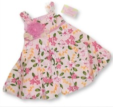 Plum Pudding Dress Girls 2T Pink Sleeveless Floral Pleated Summer Sundress USA - £21.22 GBP