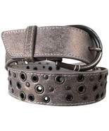 Donald Pliner Belt Bronze Distress Leather Embellished Metal Studs New N... - $123.09 CAD