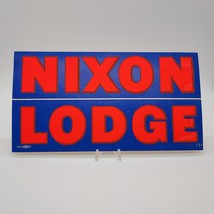 Vintage Rare 1960 Nixon Lodge Blue Fluorescent Orange 7.5&quot;x4&quot; Bumper Sti... - £15.68 GBP