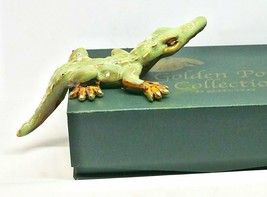Golden Pond Collection Green Ceramic Shelf Crocodile 6 Inches - £27.69 GBP