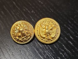 Vintage Eagle With Anchor 7/8&quot; and 1&quot; set Navy Brass Button WATERBURY BUTTON Co - £17.10 GBP