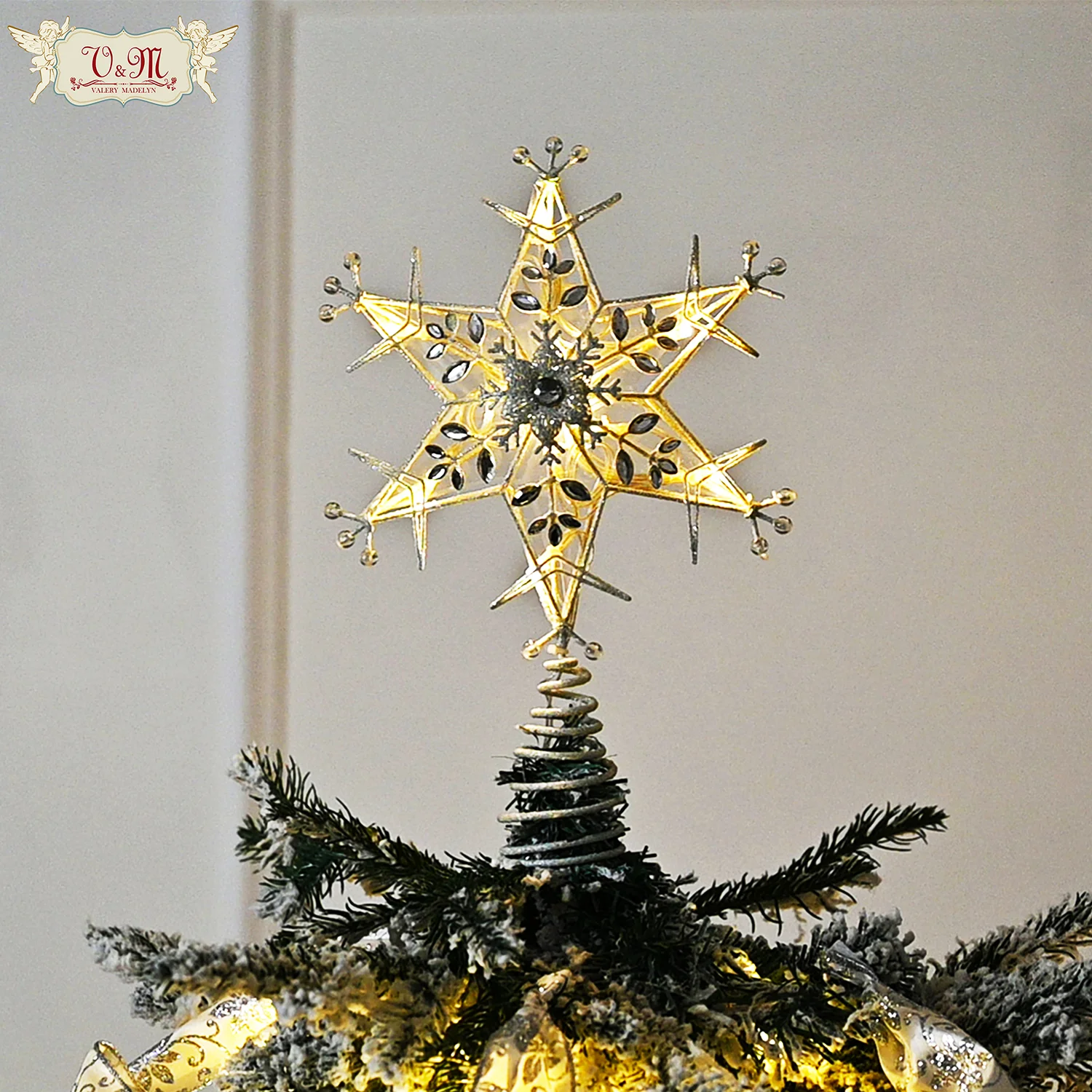 Sporting Valery Madelyn Metal Christmas Tree Toppers Decorations Christmas Tree  - £63.00 GBP
