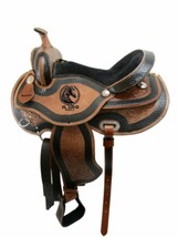 Black and Brown Basket Weave and fern Tooled western Barrel Saddle With ... - $5,936.28 MXN+