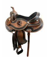 Black and Brown Basket Weave and fern Tooled western Barrel Saddle With ... - $7,032.69 MXN+