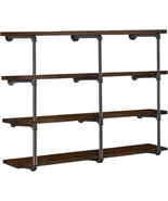 The Hitomen Industrial Iron Pipe Shelves Shelf Brackets Black Vintage Retro - $1,703.15 MXN