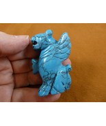 (Y-LIO-GA-701) blue Howlite LION GARGOYLE gemstone statue carving mythic... - £13.85 GBP