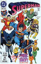 Dan Jurgens SIGNED Superman Art Print / #65 Cover w/ Batman Shazam Green Lantern - $39.59