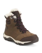 NEW MERRELL BROWN LEATHER WATERPROOF COMFORT  FUR  BOOTS SIZE 8 M   $170 - $107.99