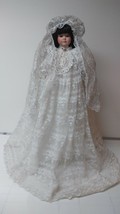 Unmarked Collectible Vintage Vinyl Bride Doll 16&quot; With Long Bridal Gown And Veil - £23.36 GBP