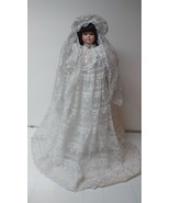 Unmarked Collectible Vintage Vinyl Bride Doll 16&quot; With Long Bridal Gown ... - £23.25 GBP