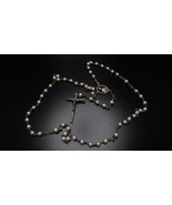 Vintage Silver Faux Pearl Rosary - £9.32 GBP