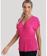 89th + MADISON WOMEN’S RASPBERRY SORBET FLUTTER SLEEVE WRAP TOP SIZE: XL... - £5.73 GBP