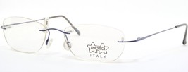 Vintage Luxottica Lu 7584 T339 Blue Eyeglasses Glasses Rimless 52-17-135mm Italy - $77.47