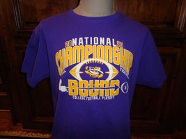 Purple LSU Tigers 2020 National Championship Playoff Bound T-shirt Adult L NCAA - £17.40 GBP