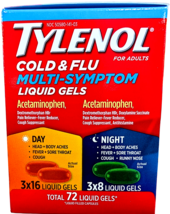 Tylenol Cold + Flu Multi-Symptom Liquid Gels Day/Night 72 Count EXP 08/2026 - $522.81 MXN