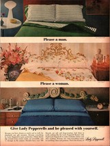 1963 Lady Pepperell Sheet Blanket Fleurette Rose Duet Vintage Magazine P... - $25.05