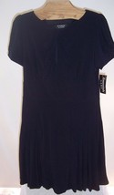 NWT Essentials by ABS Navy Blue Polyester Knit Dress Misses Size Large - $24.74