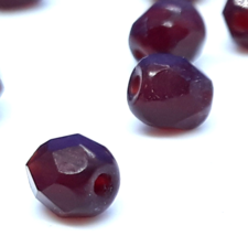 Czech Glass Faceted Burgundy Wine Crystal Glass Beads 4MM  50 Beads Lot - £7.97 GBP
