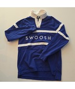 Nike Polo Shirt Vintage Mens MED Rugby Swoosh Striped Long Sleeve Spell ... - $31.33