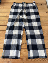 old navy NWT women’s plaid pajama pants size XL black ivory E4 - $12.38