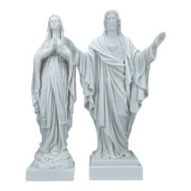 Set Our Lady Blessed Virgin Mary &amp; Jesus Christ Greek Statue Sculpture 1... - $199.70