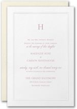 Monogrammed Wedding Invitations Embossed Border Frame Minimalist Shimmer... - $265.90
