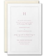 Monogrammed Wedding Invitations Embossed Border Frame Minimalist Shimmer... - £212.54 GBP