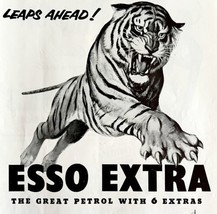 Esso Extra Petrol Gas And Oil Tiger Leaps 1953 Advertisement Import UK D... - £47.39 GBP