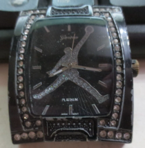 Geneva Platinum Quartz faux Diamond Air Jordan design bling watch - £10.94 GBP