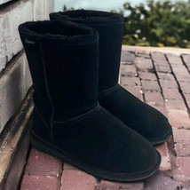 Bearpaw Women Suede Sheepskin Wool Lined Boots Pull On Winter Booties Emma sz 8 - £26.77 GBP