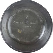 Antique St. John&#39;s College Cambridge English Pewter Plate Dated 1848 9-1/2&quot; - £163.70 GBP