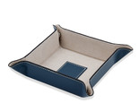 Bey Berk Blue Leather Snap Valet with Pig Skin Tray Leather Lining - £31.93 GBP